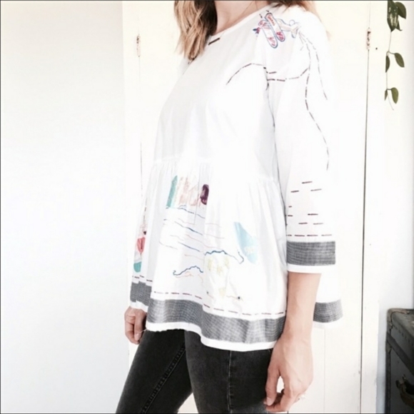 Anthropologie holding horses white blouse Small S - Picture 2 of 8